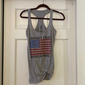 Johnny Cash, American Rebel racer back tank.